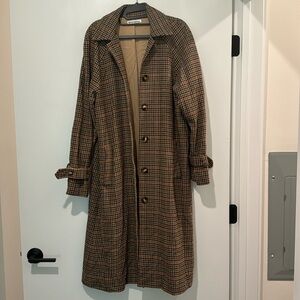 Reformation wool coat brown houndstooth size M
